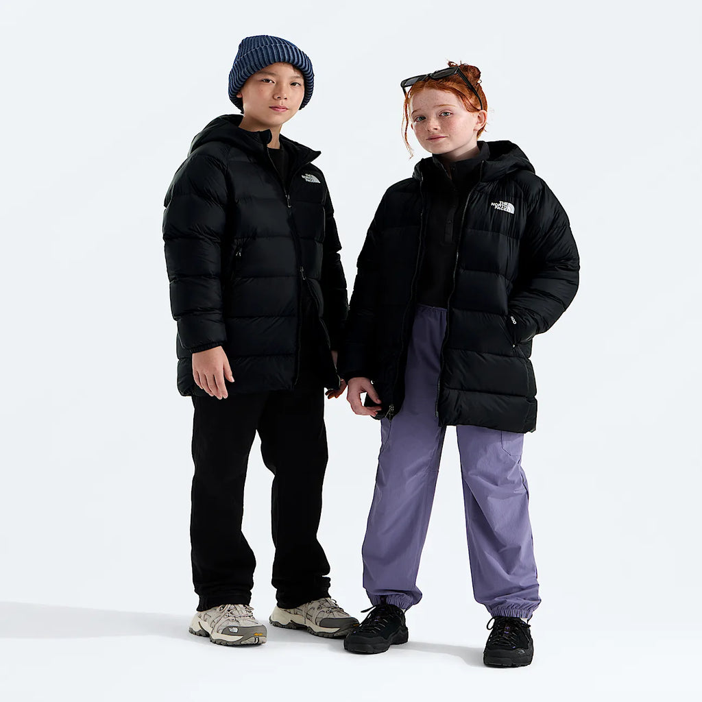 Kids' Down Hooded Parka - Black
