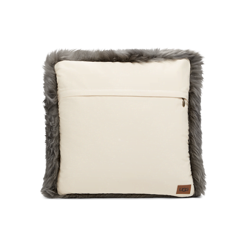 Sheepskin and Canvas Decorative Pillow