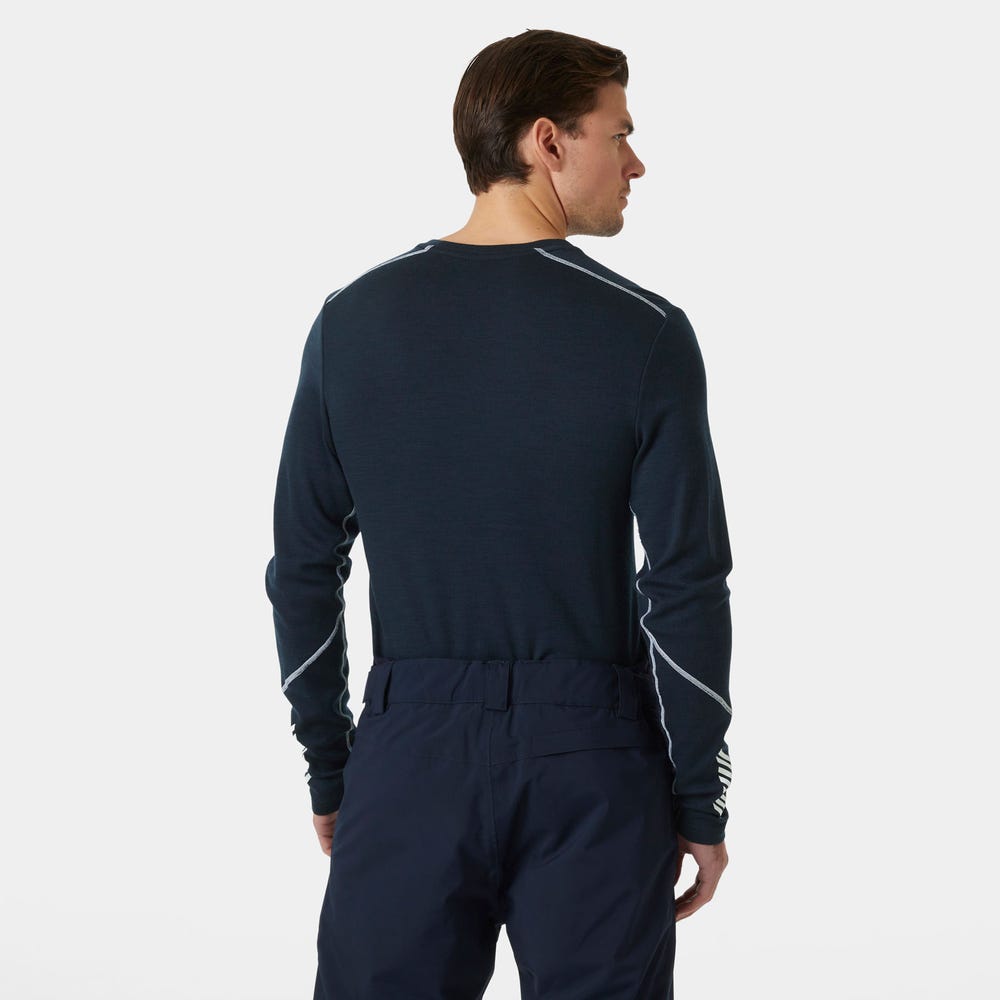 Men's Merino Wool Base Layer Top - Blue