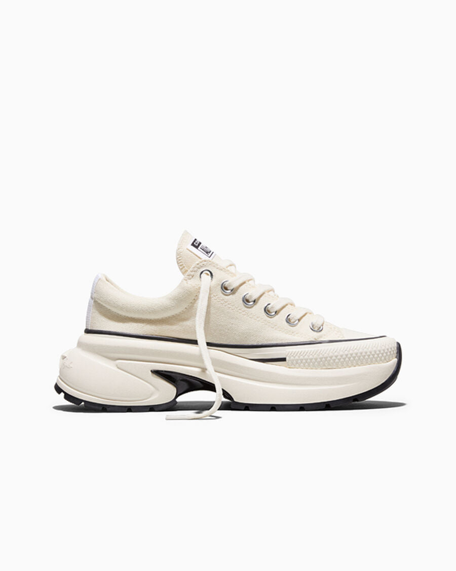 Canvas Platform Low Top Sneaker - Black - Egret/Egret/Black
