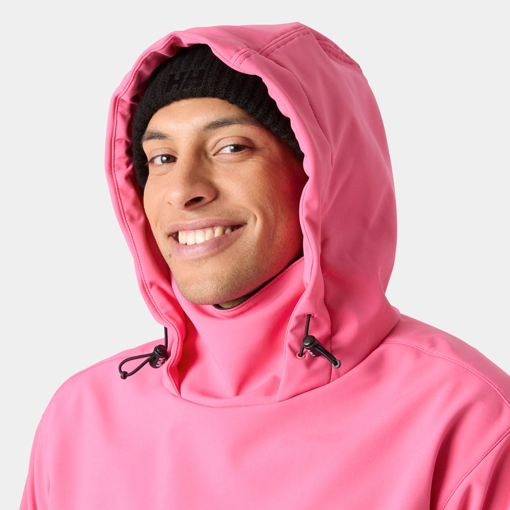 Unisex Fleece-Backed Softshell Hoodie - Black