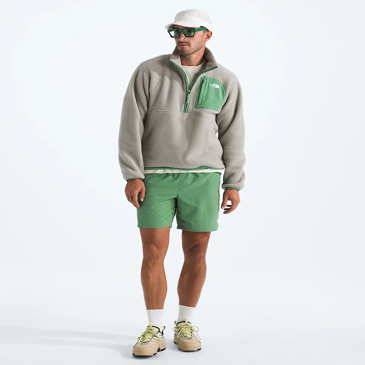 Men's Half-Zip Fleece Jacket - Green