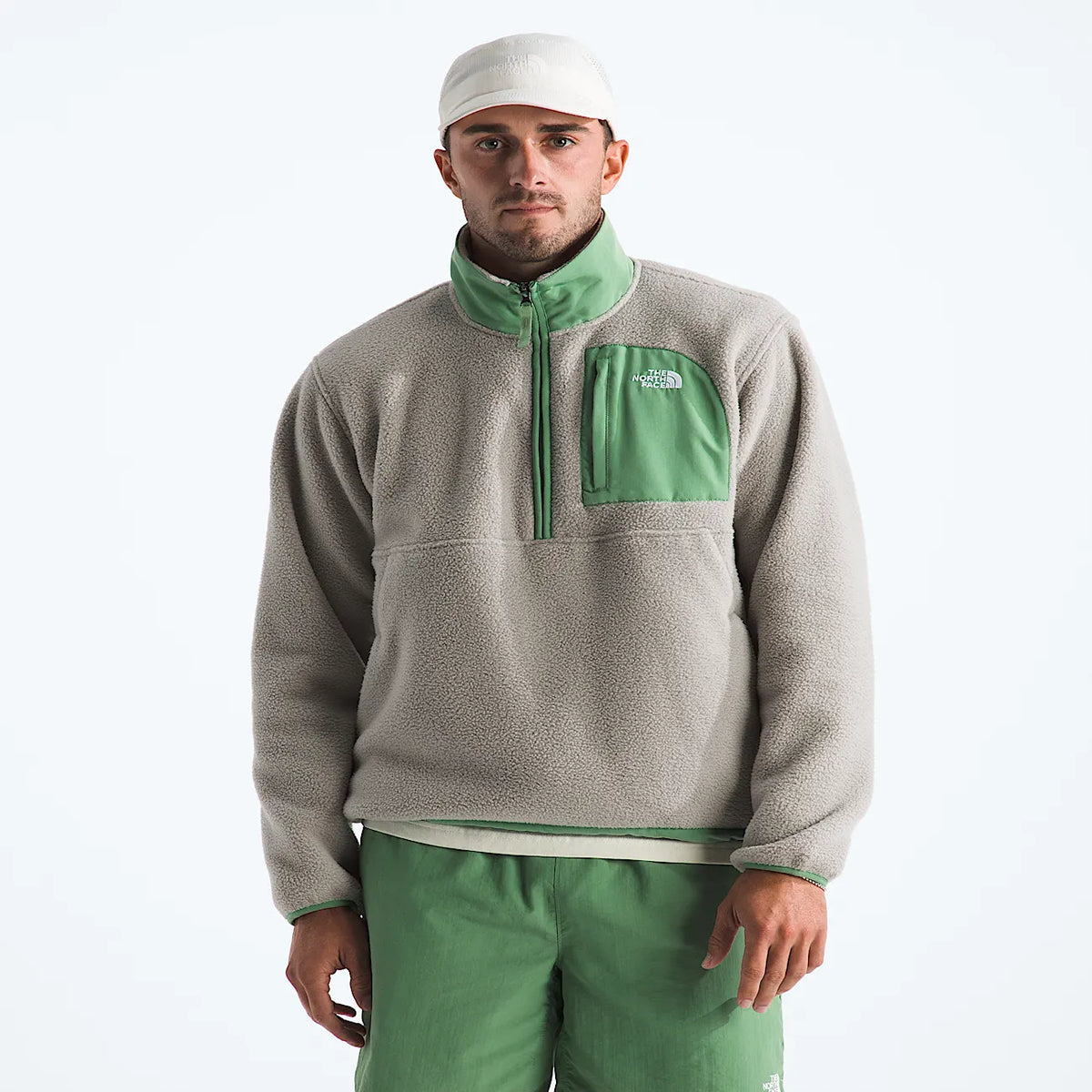 Men's Half-Zip Fleece Jacket - Green