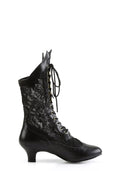 Lace Mid-Calf Boots - Black