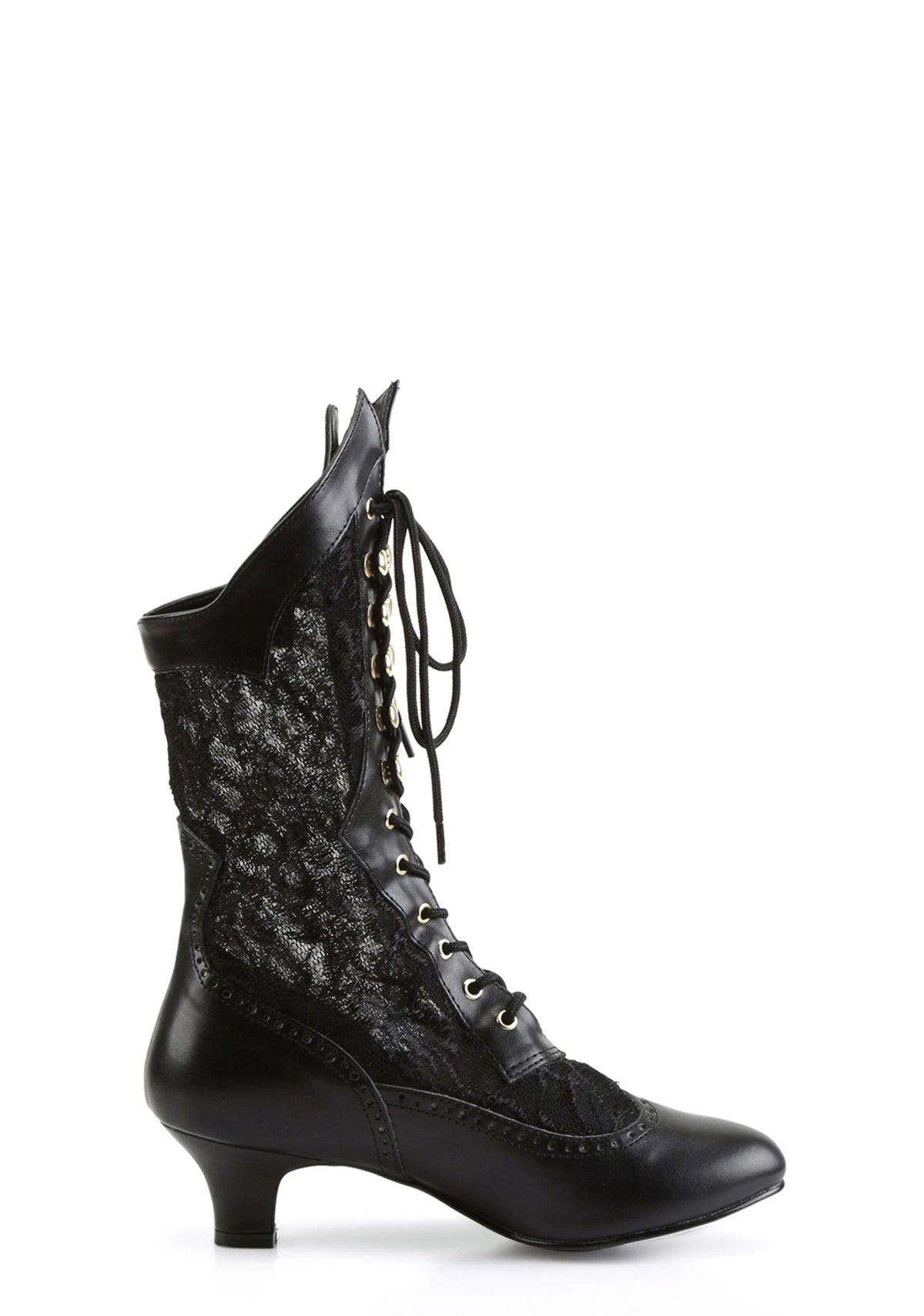 Lace Mid-Calf Boots - Black