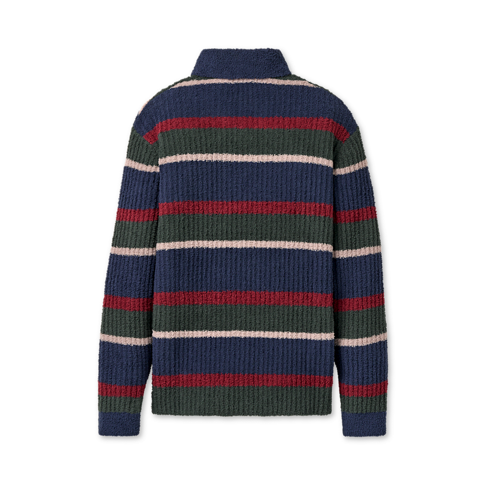 Men's Rib-Knit Polo Pullover - Stripe