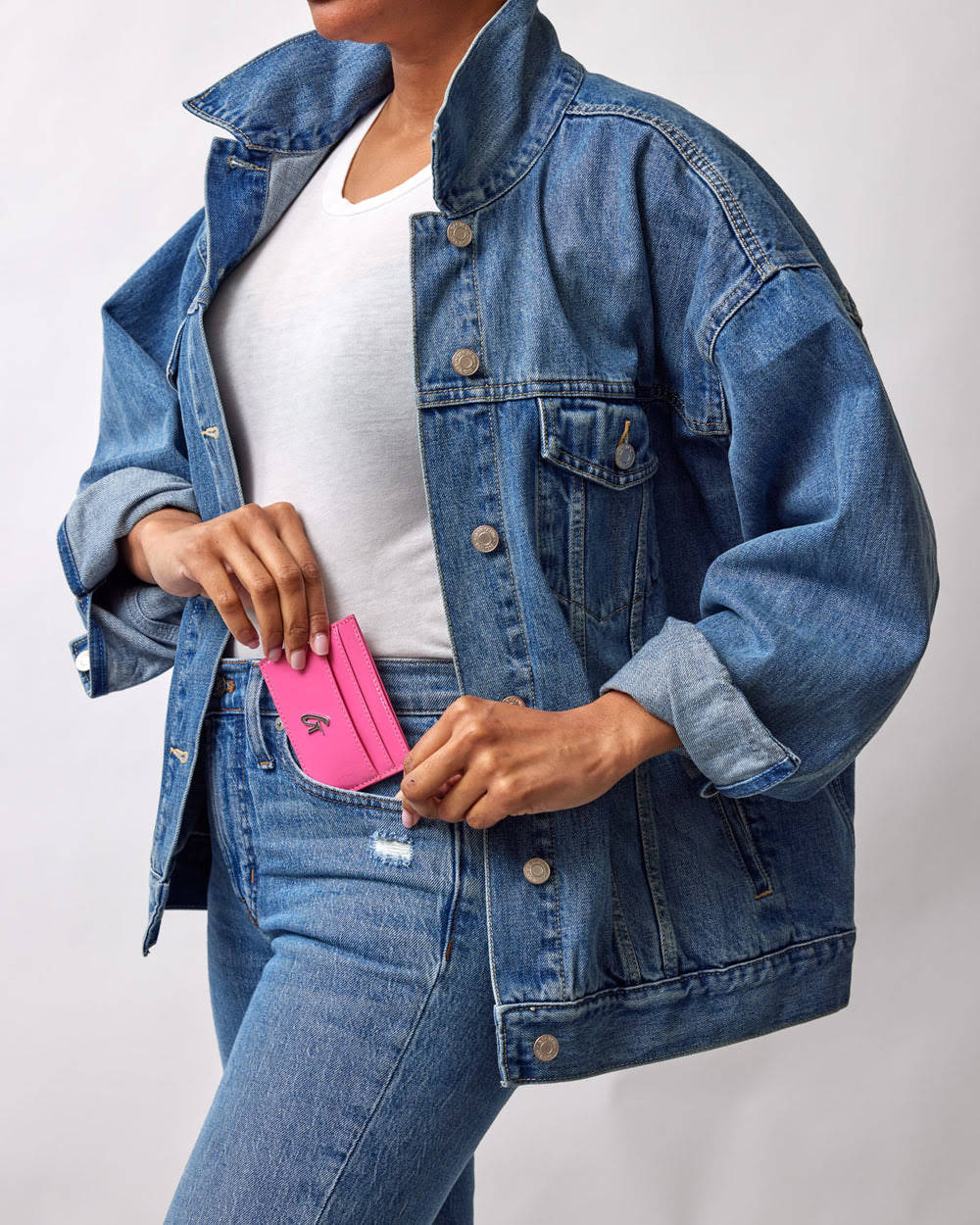 Reflective Card Holder - Hot Pink
