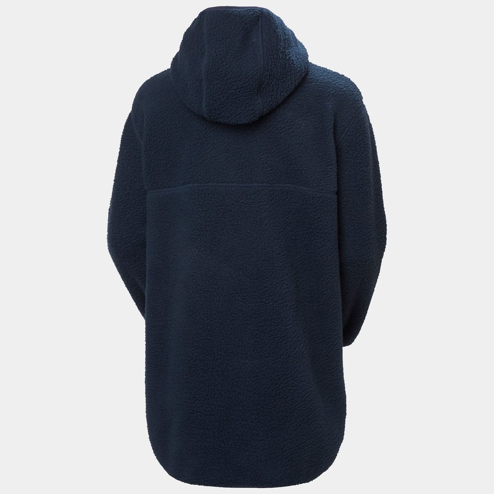 Women's Hooded Pile Fleece Jacket - Purple