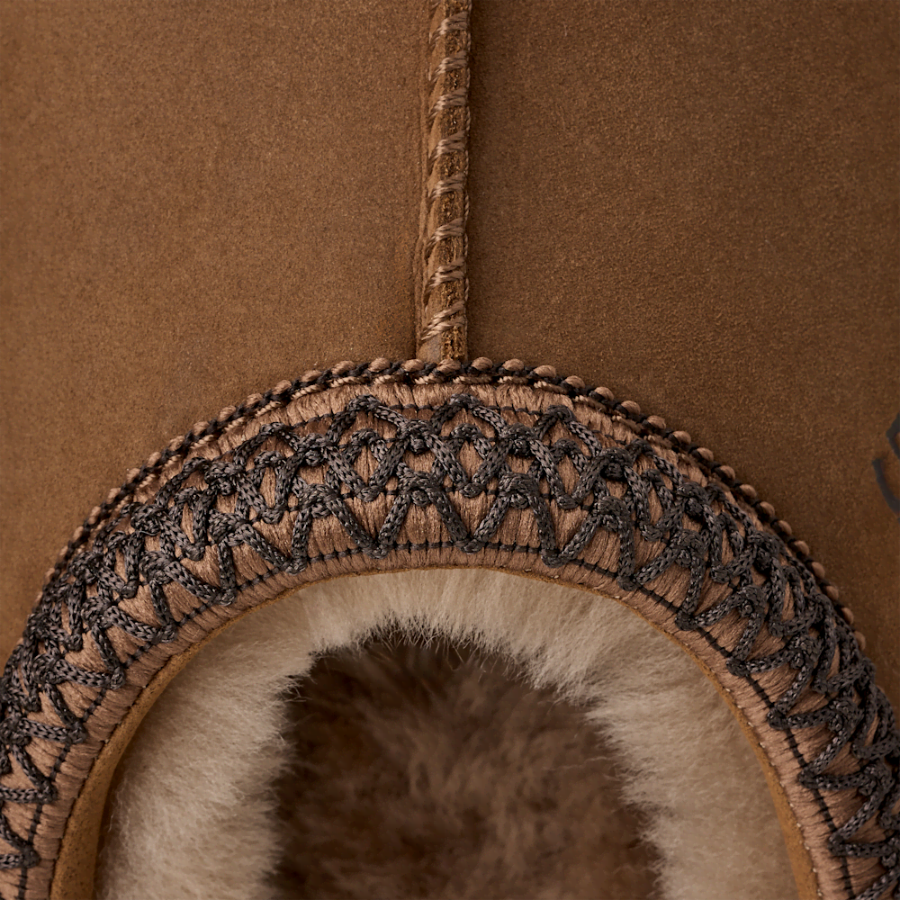 Men's Nubuck Sheepskin Slip-On Clog - Chestnut