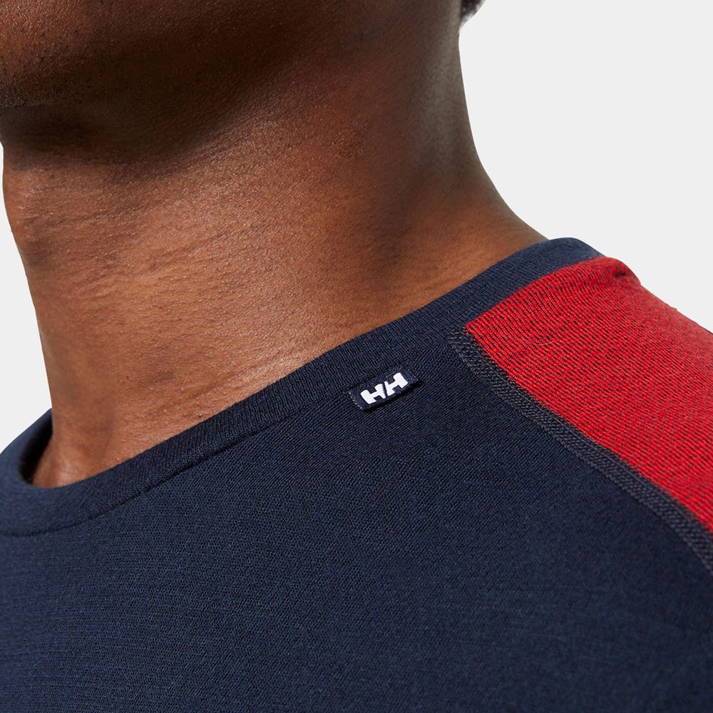 Men's Merino Wool Base Layer Top - Blue
