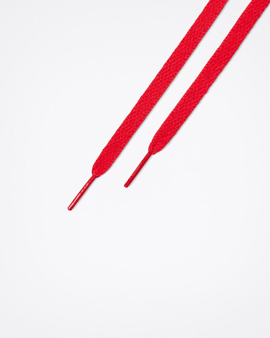 54-Inch Flat Shoelaces - White - Red