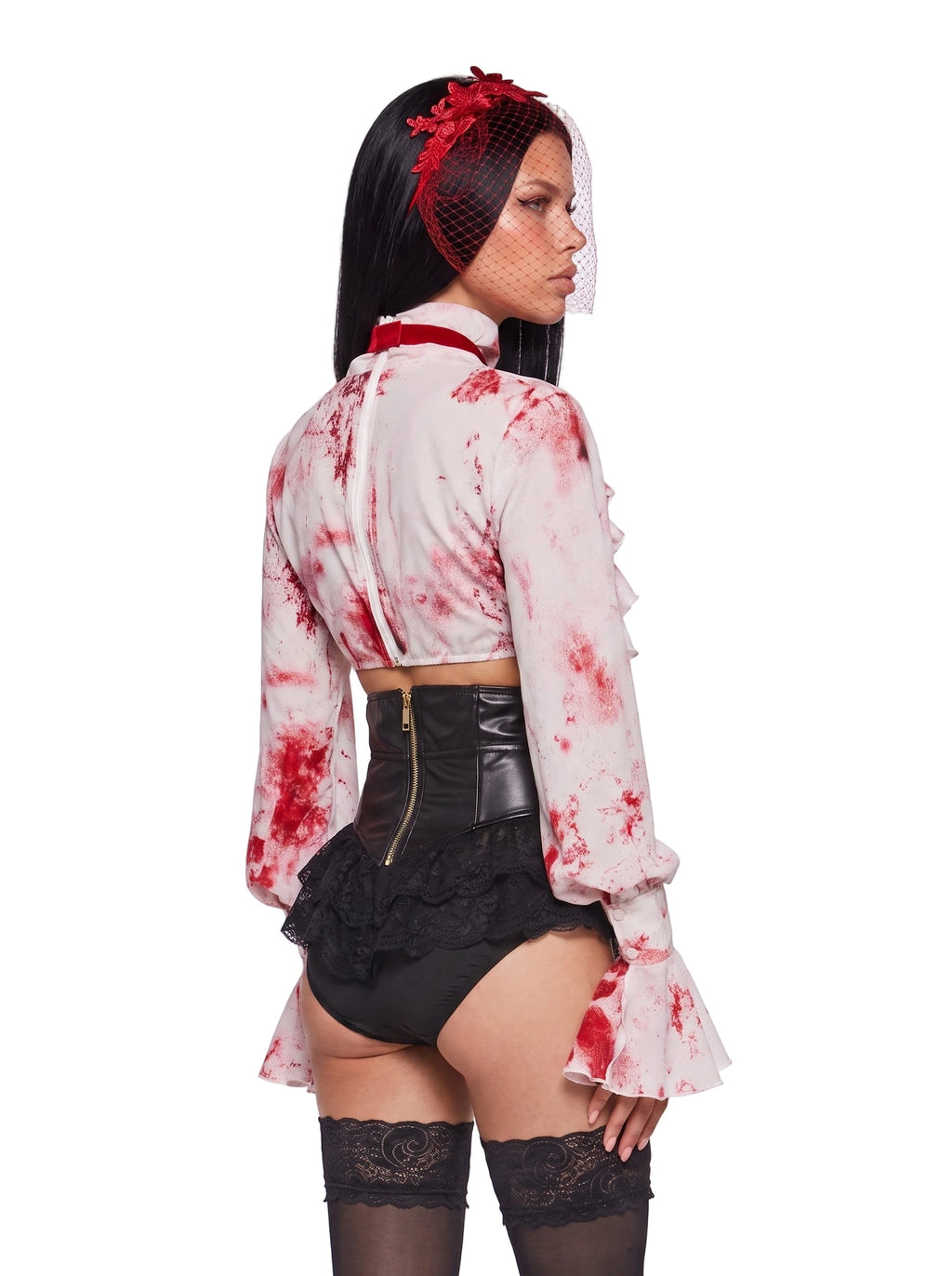 Gothic Vampire Costume Set - Black White