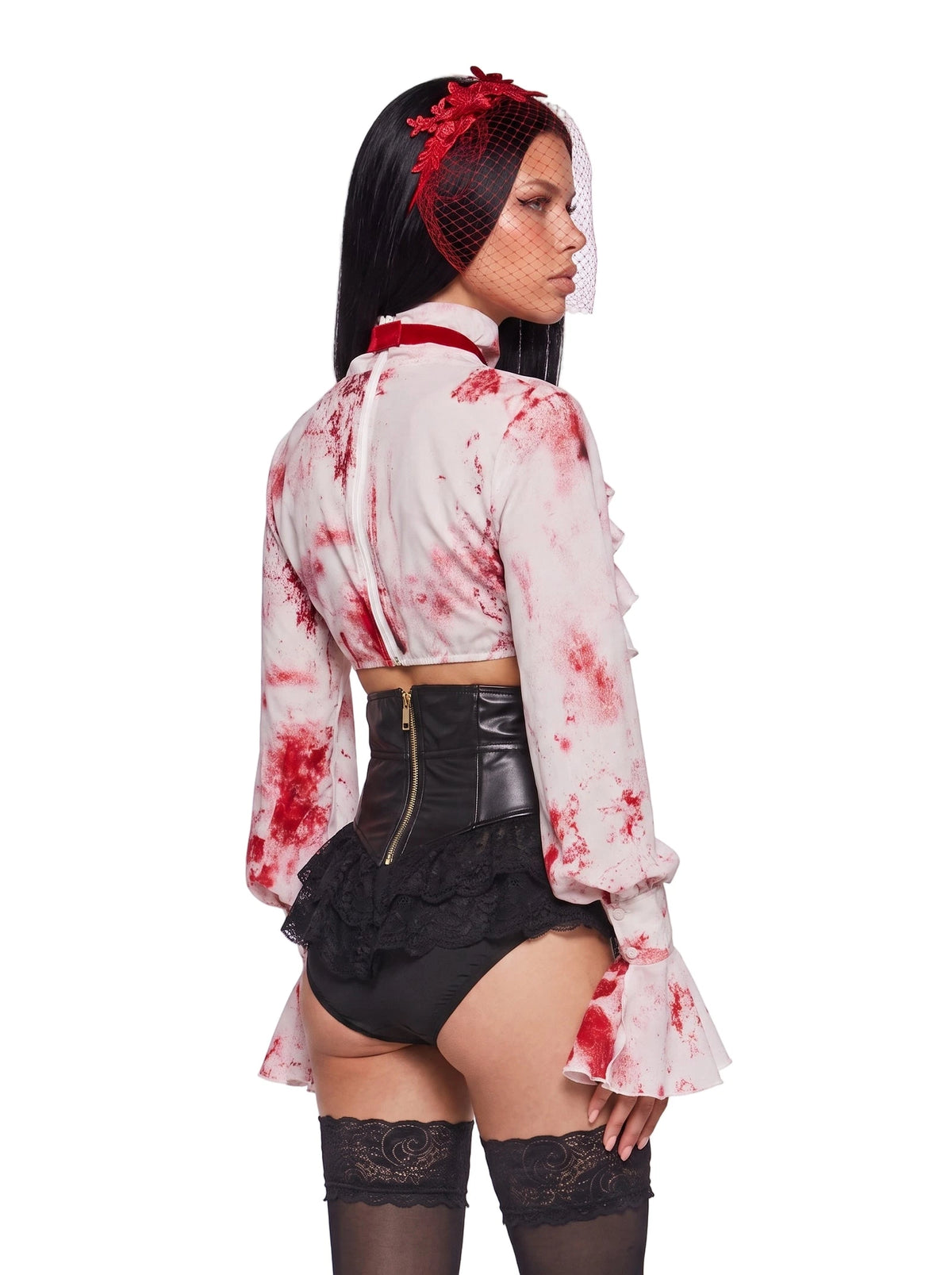 Gothic Vampire Costume Set - Black White