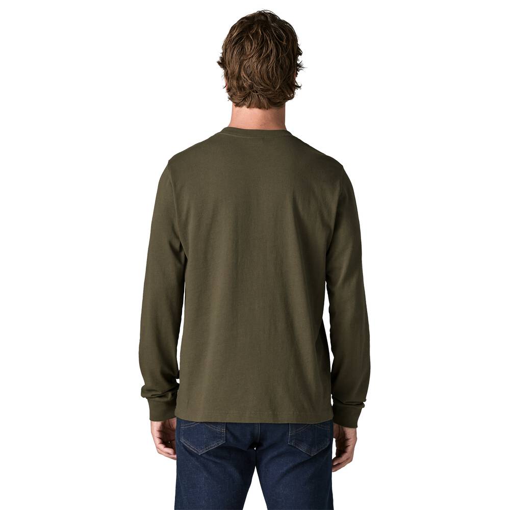 Men's Long Sleeve Cotton Henley Shirt - White