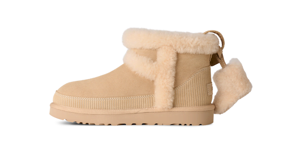 Women's Suede Mini Boot With Removable Charm