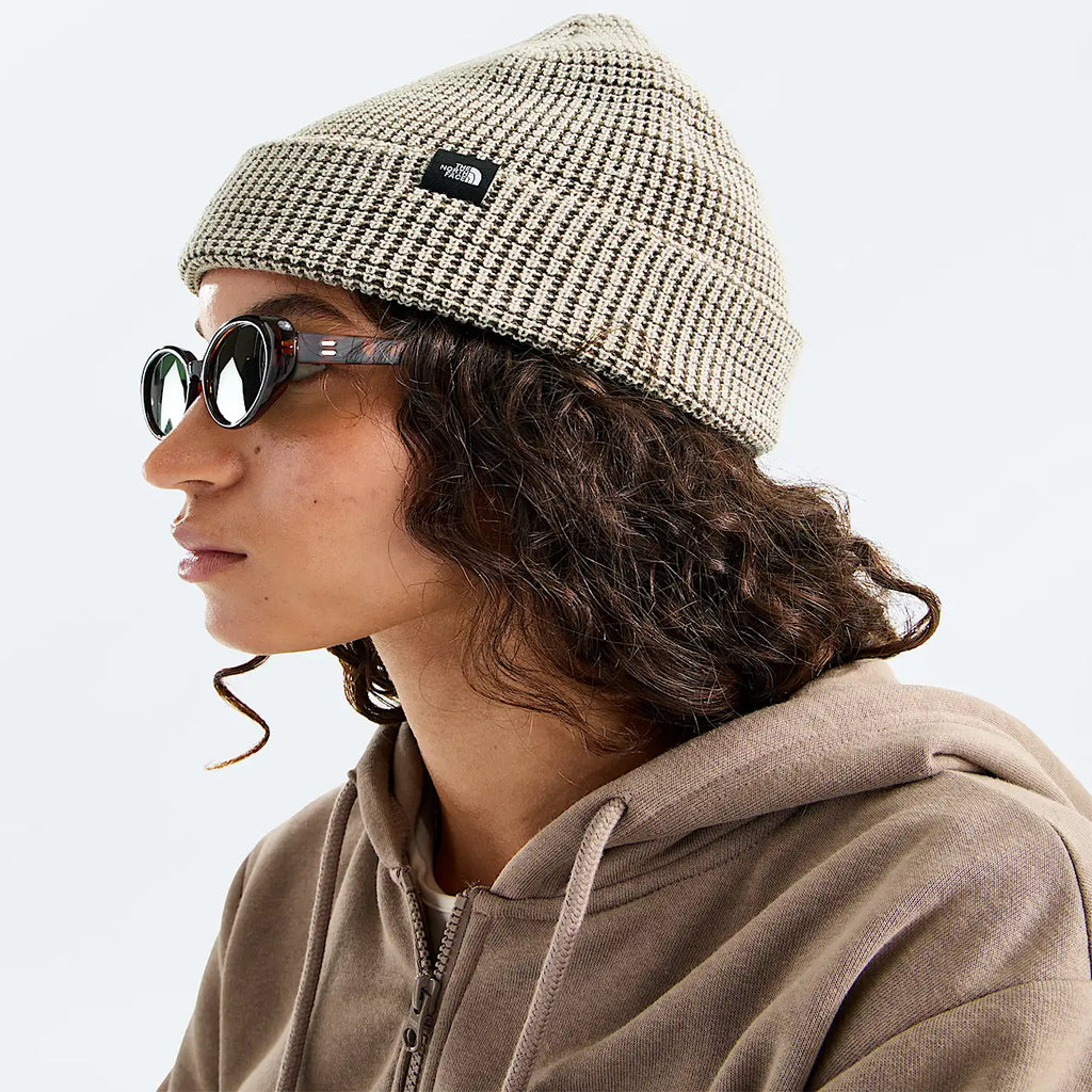 Rib-Knit Fisherman Beanie - Taupe
