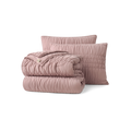 King Ruched Microfiber Quilt Set