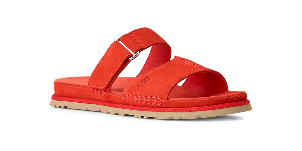 Women's Adjustable Suede Slide Sandal - Black
