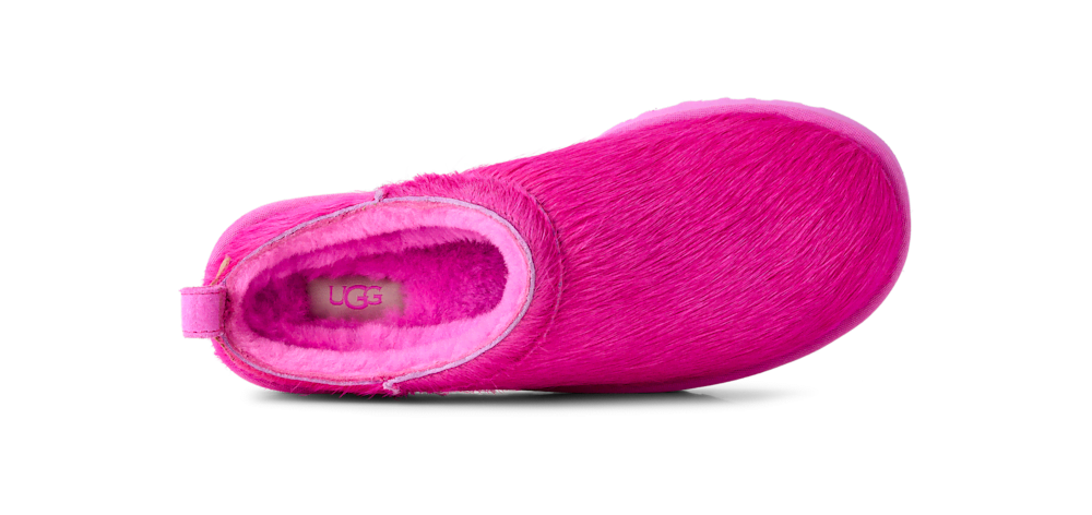 Women's Calf Hair Micro Boot - Bright Fuchsia