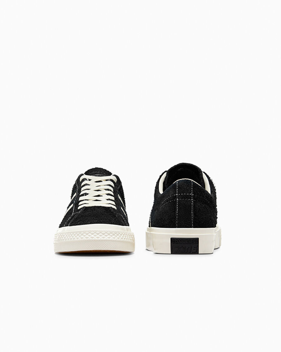 Unisex Suede Low Top Skate Shoe - Black - Black/Egret/Egret