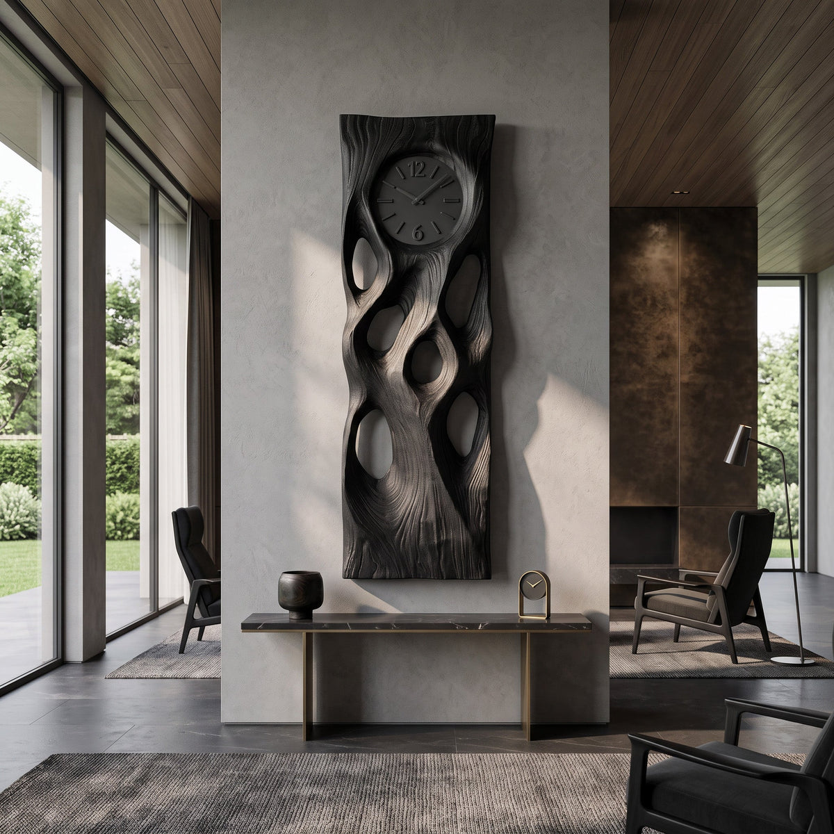Modern Wall Clock Vertical Design For Living Room