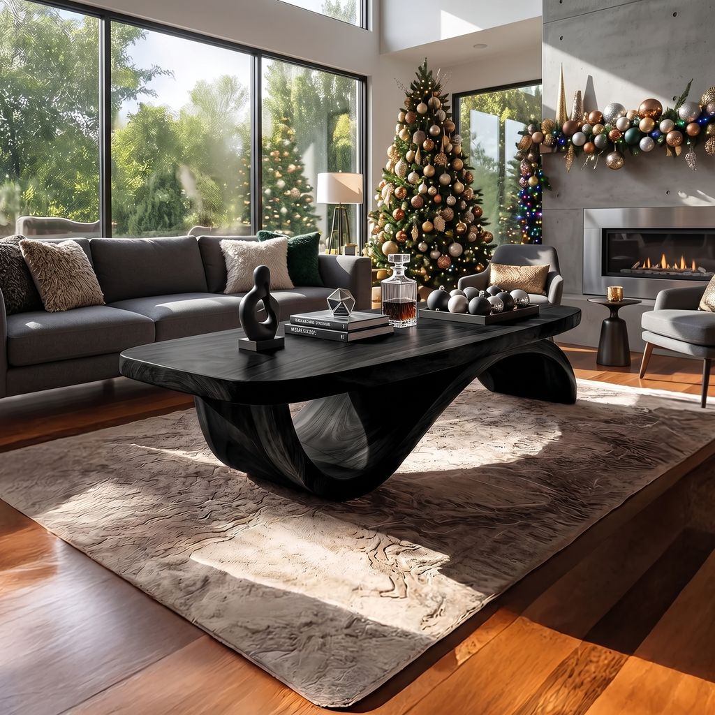 Farmhouse Live Edge Coffee Table Rustic For Holiday Furniture Use