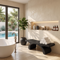 Modern Organic Shower Bench For Bathroom Or Spa Furniture