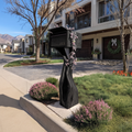 Mid Century Wooden Sculpture Mailbox For Outdoor Furniture Accent