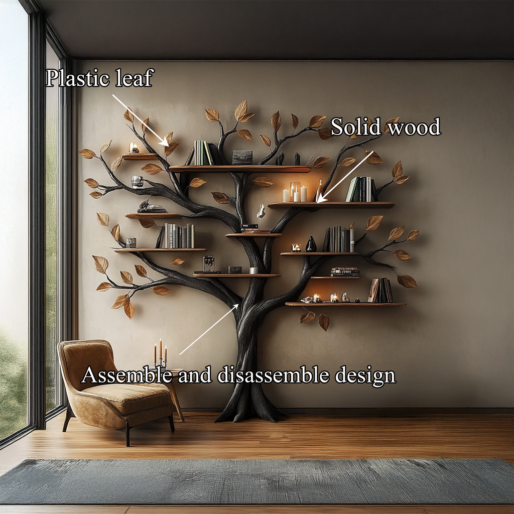 Rustic Halloween Tree Bookshelf