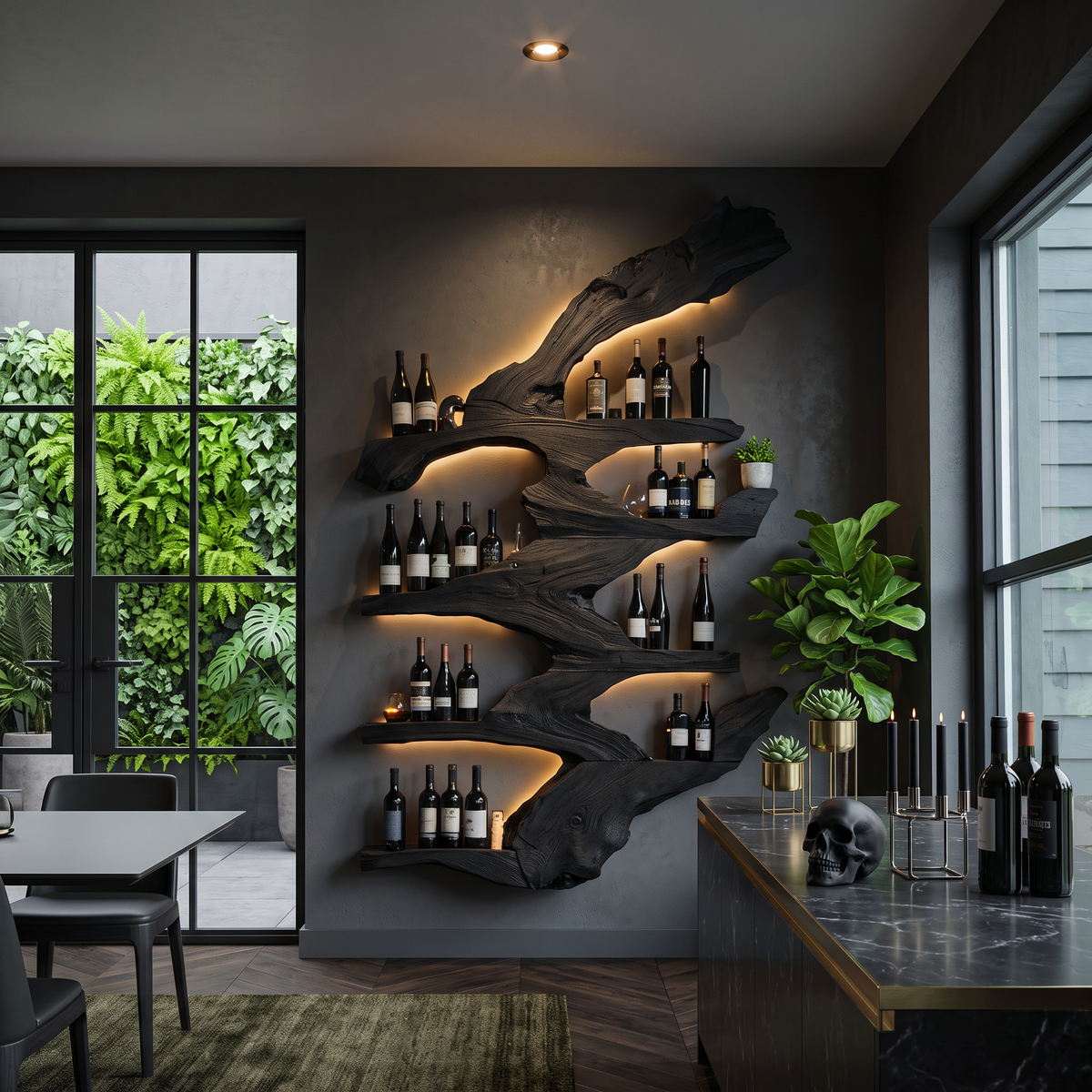 Modern Live Edge Wine Holder