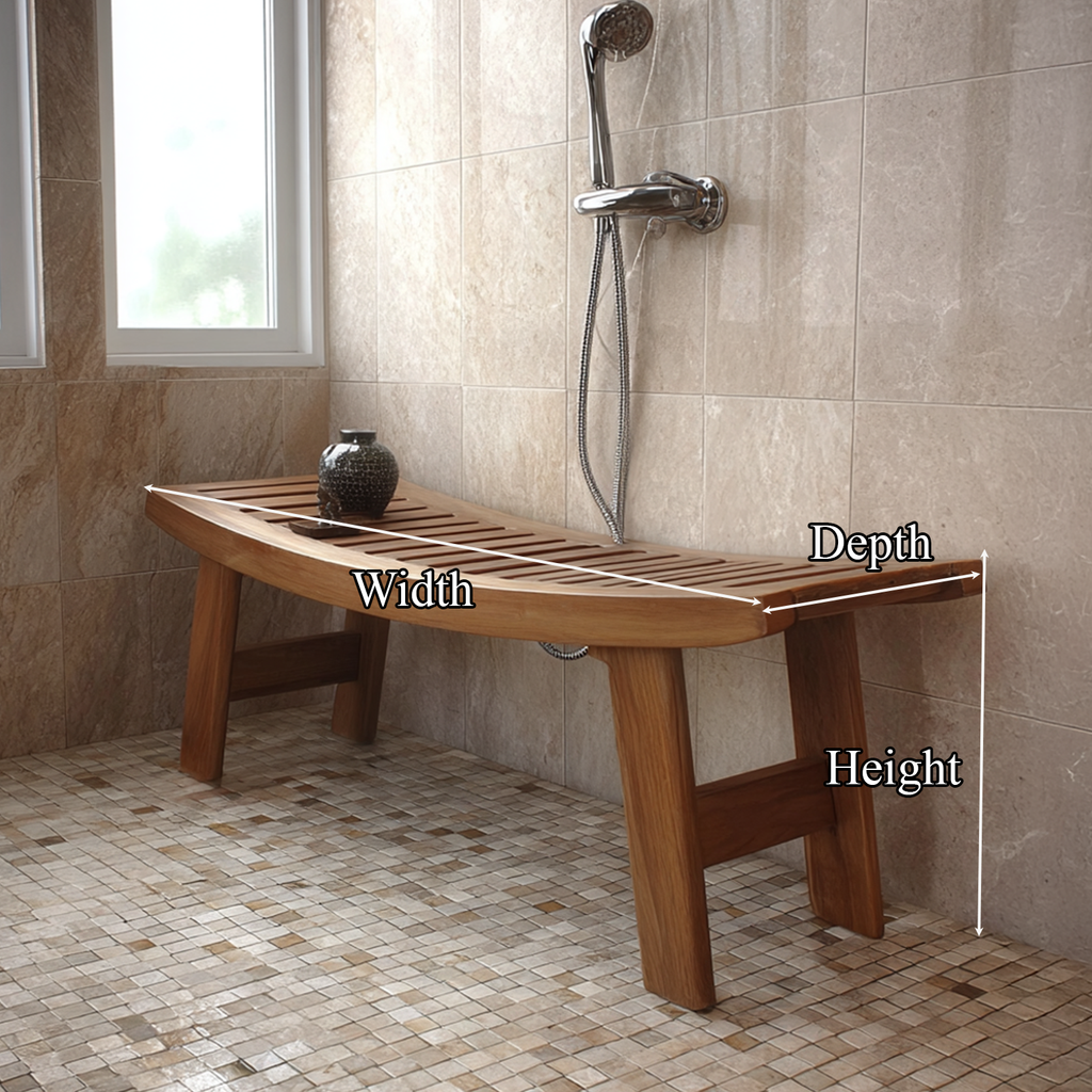 Mid Century Shower Bench Bathroom Seating Modern