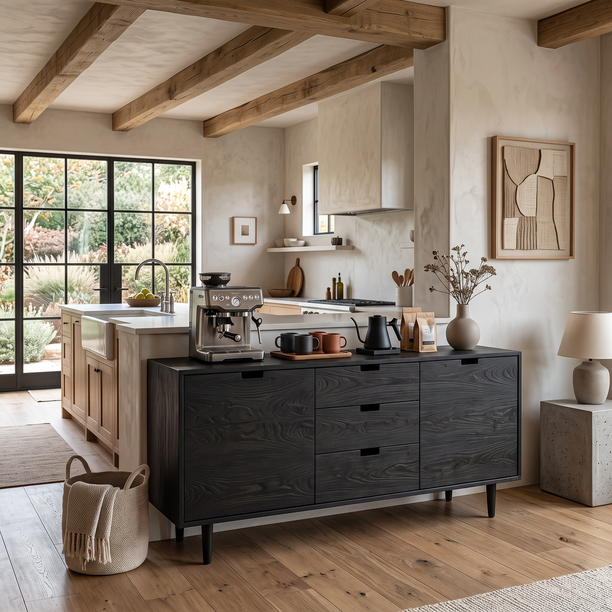 Contemporary Wooden Sideboard For Modern Living Room
