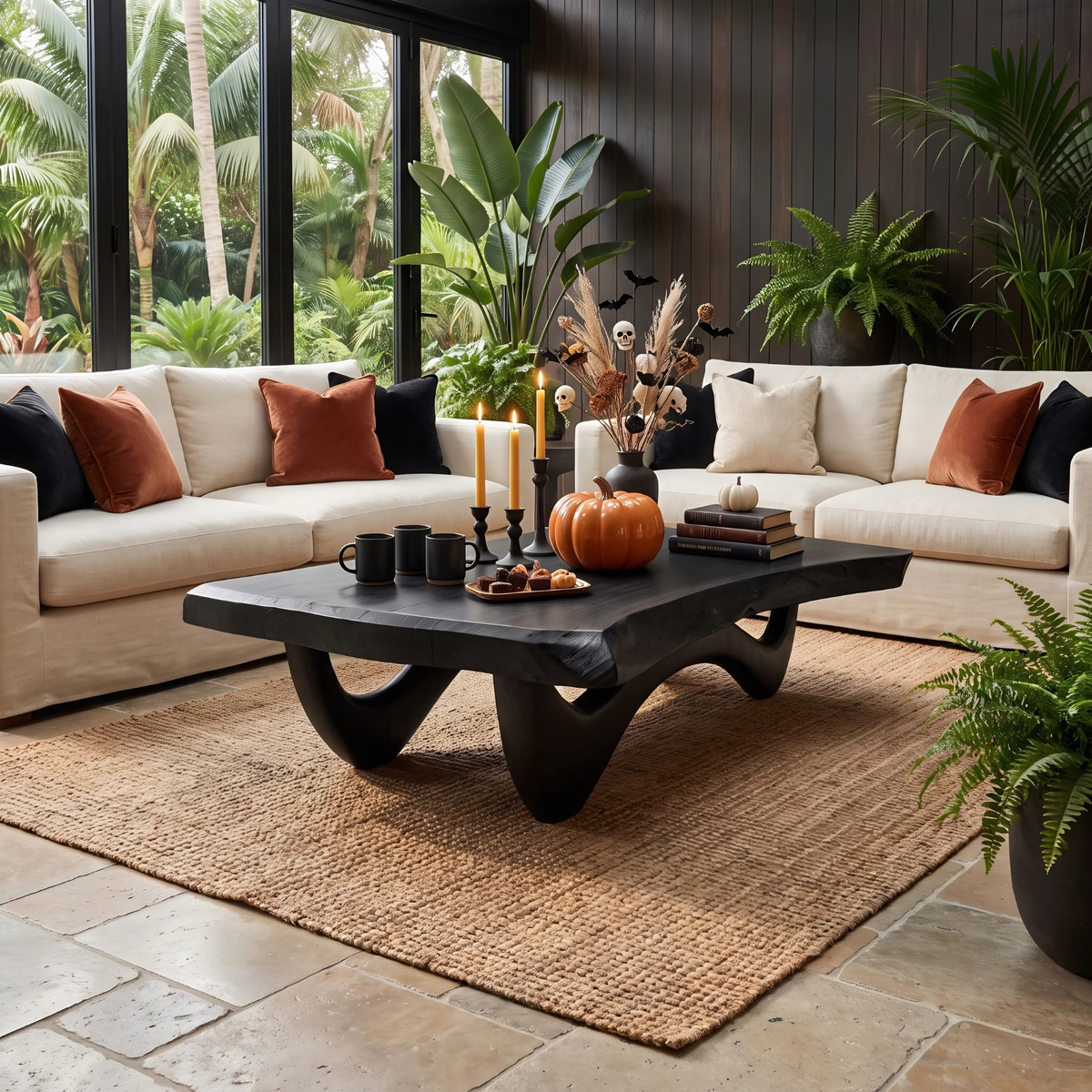 Modern Wooden Live Edge Coffee Table Furniture Decor Haunted Vibes