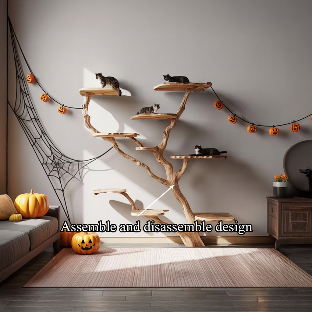 Rustic Wall Mounted Cat Tree