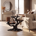 Farmhouse Round End Table For Living Room Decor Haunted Home Accent