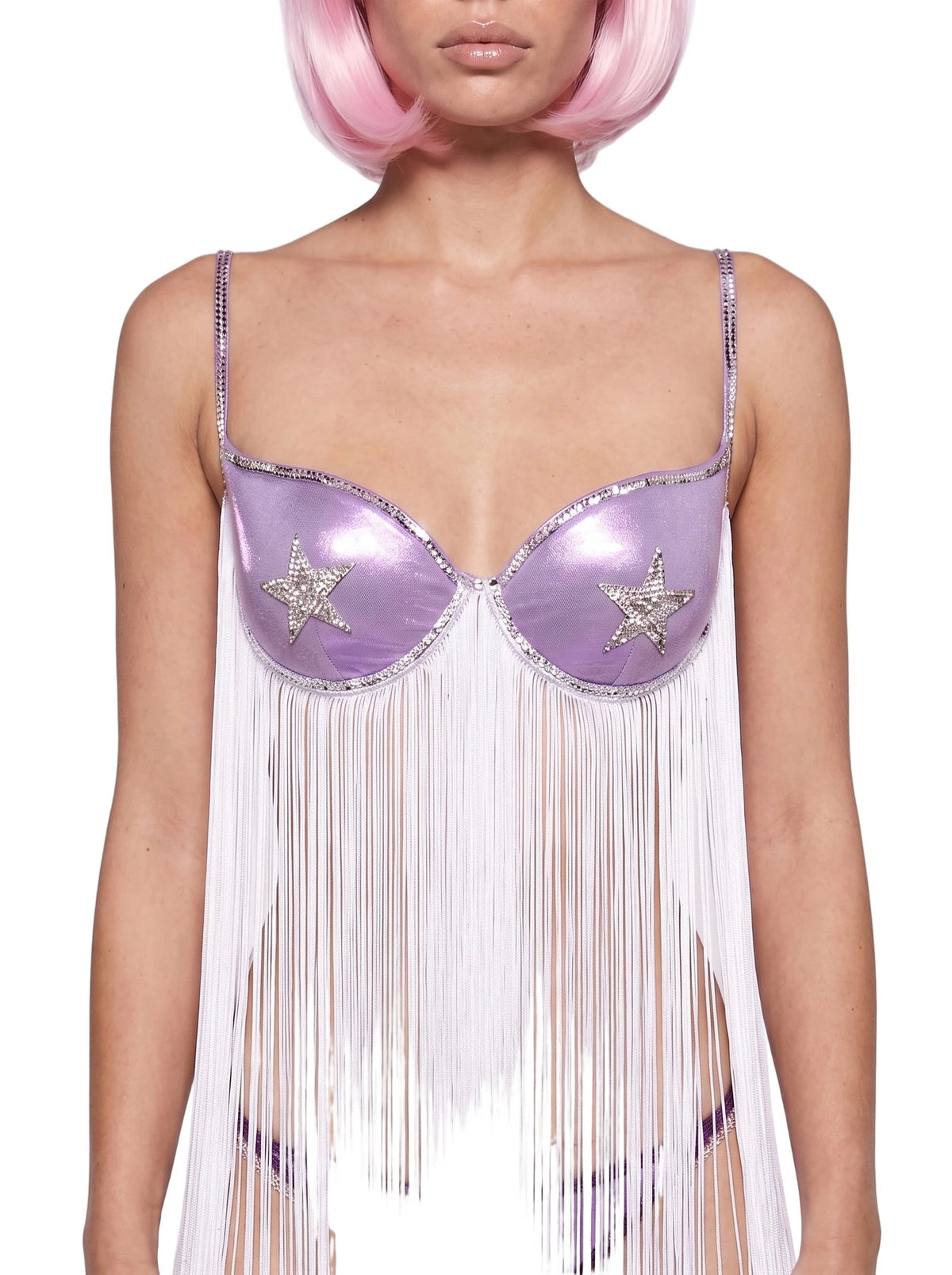 Shimmer Fringe Costume And Wig Set - Multi