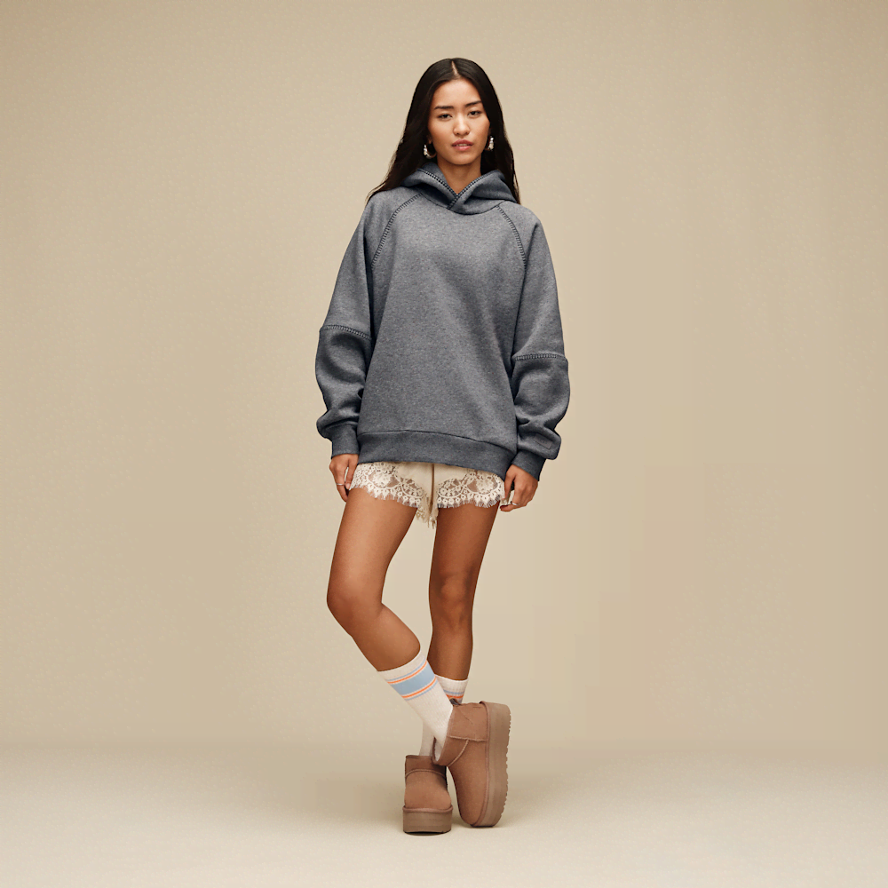 Women's Oversized Fleece Hoodie - Chestnut