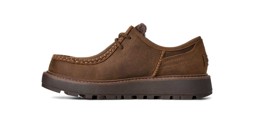 Men's Waterproof Leather Lace-Up Shoe - Oak