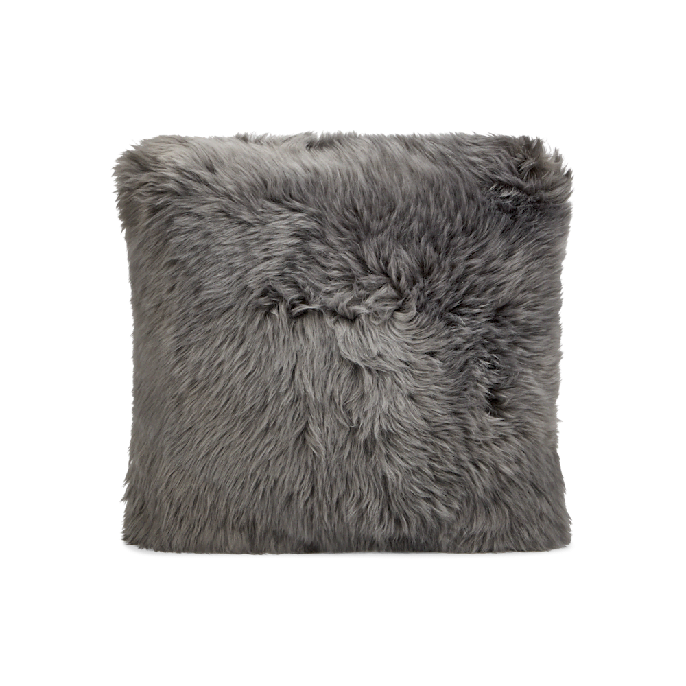 Sheepskin and Canvas Decorative Pillow