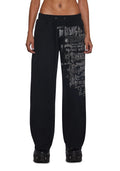 Graphic Wide-Leg Sweatpants - Black