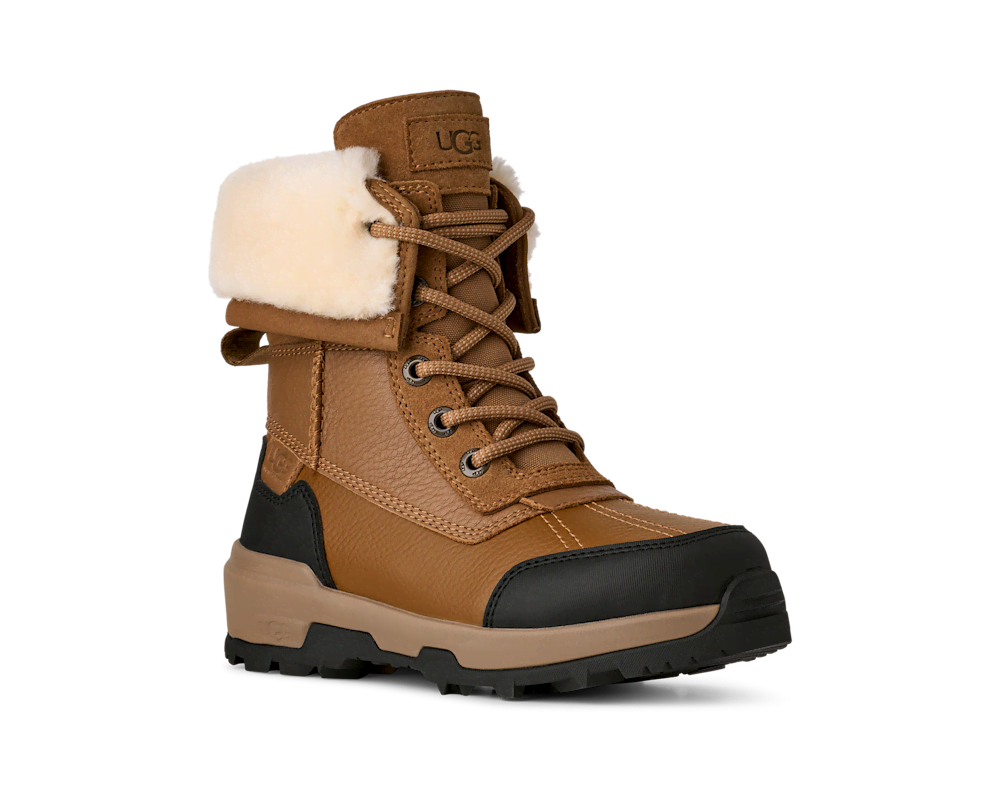 Kids' Waterproof Leather And Suede Winter Boot - Chestnut