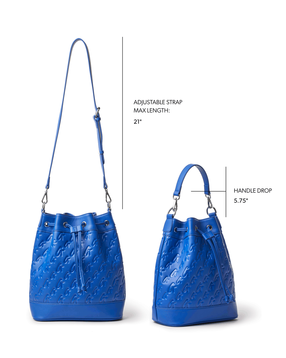 Mini Patterned Bucket Bag - Blue
