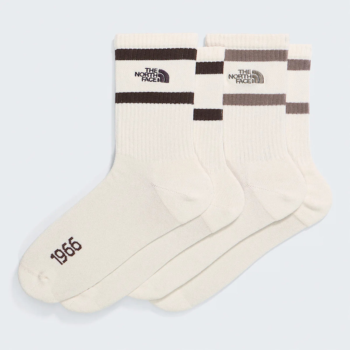 Two-Pack Crew Socks - Brown Stripe