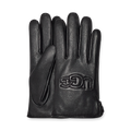 Women's Quilted Leather Touchscreen Gloves - Black