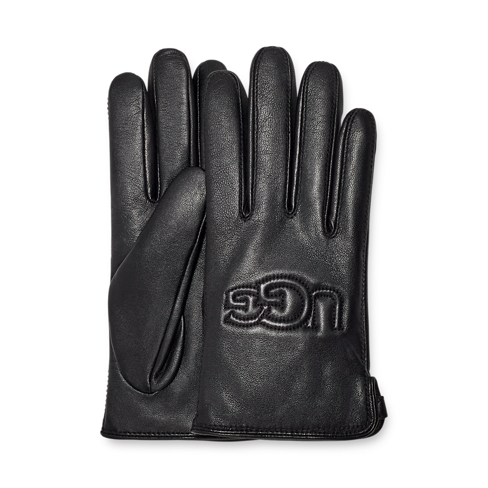 Women's Quilted Leather Touchscreen Gloves - Black