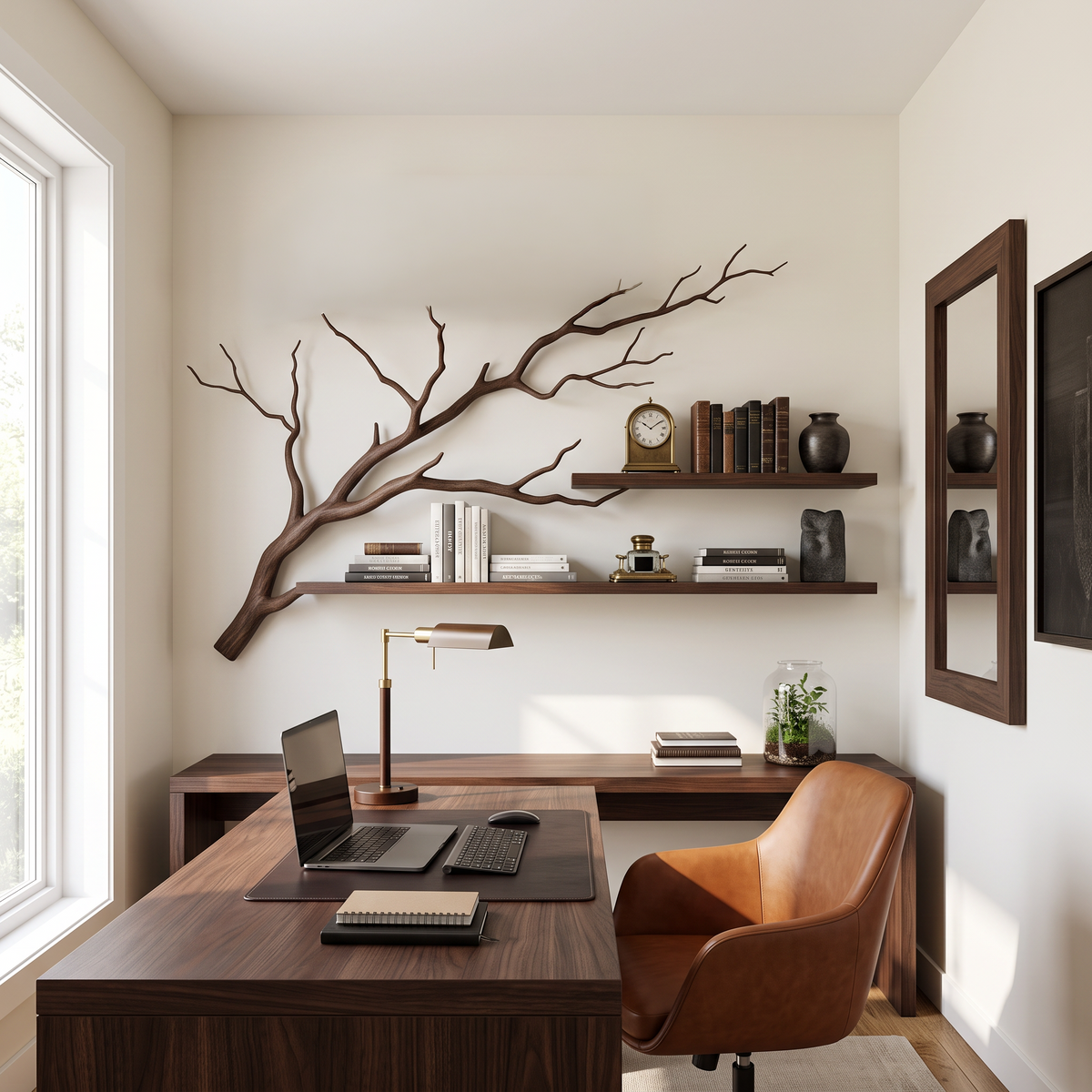 Rustic Organic Tree Shelf Artistic Natural Living Space