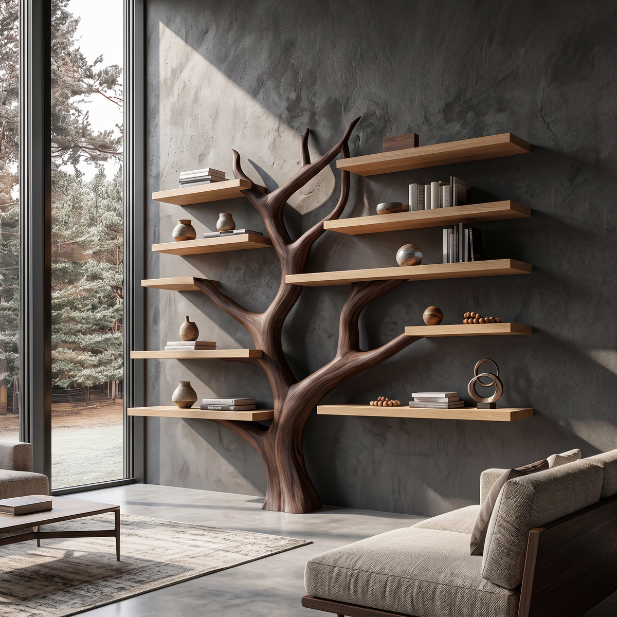 Rustic Tree Bookshelf