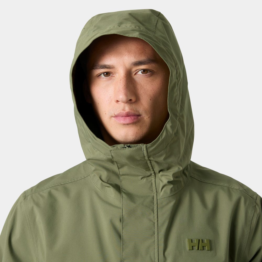 Men's Waterproof Hooded Raincoat - Green