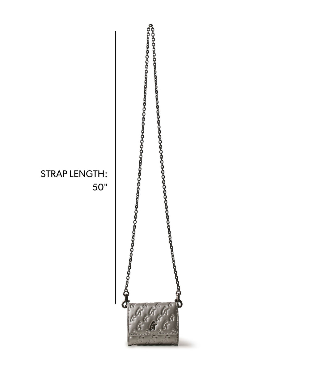 Chain Strap Wallet Crossbody - Platinum