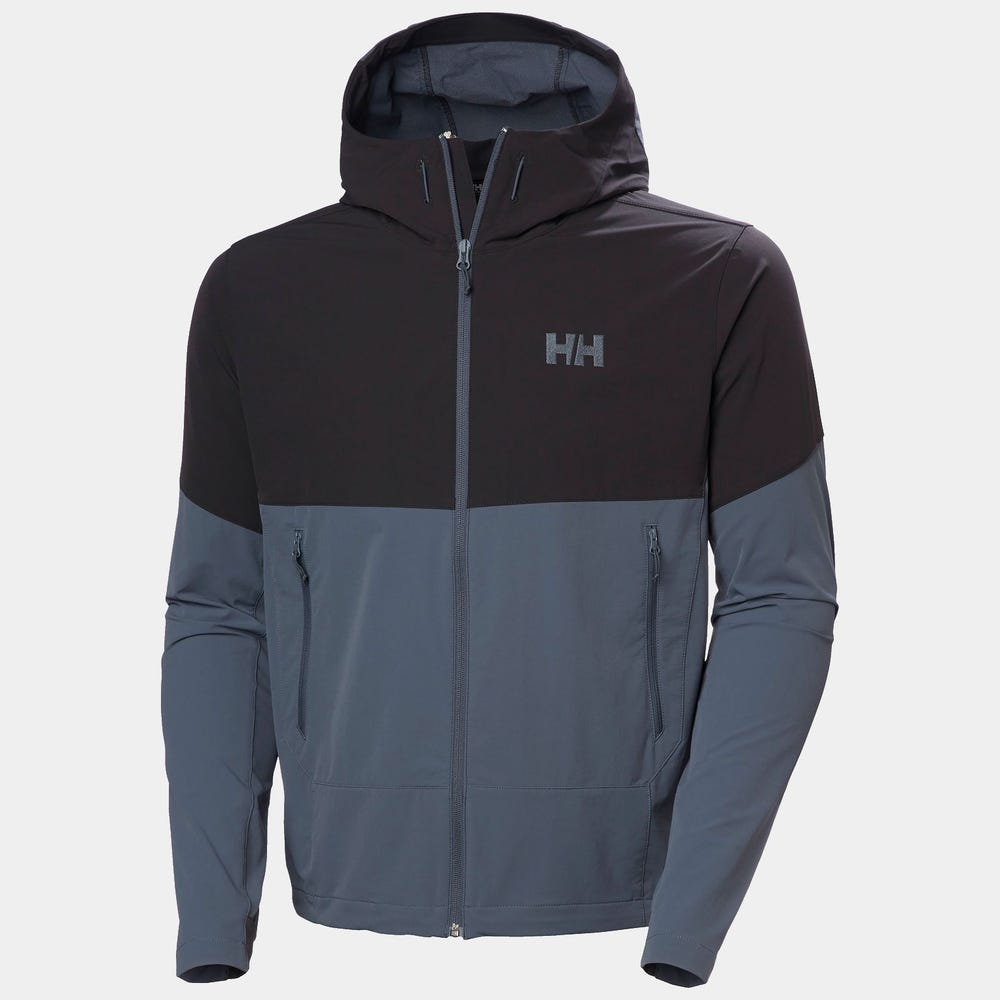 Men's Stretch Hooded Softshell Jacket - Black